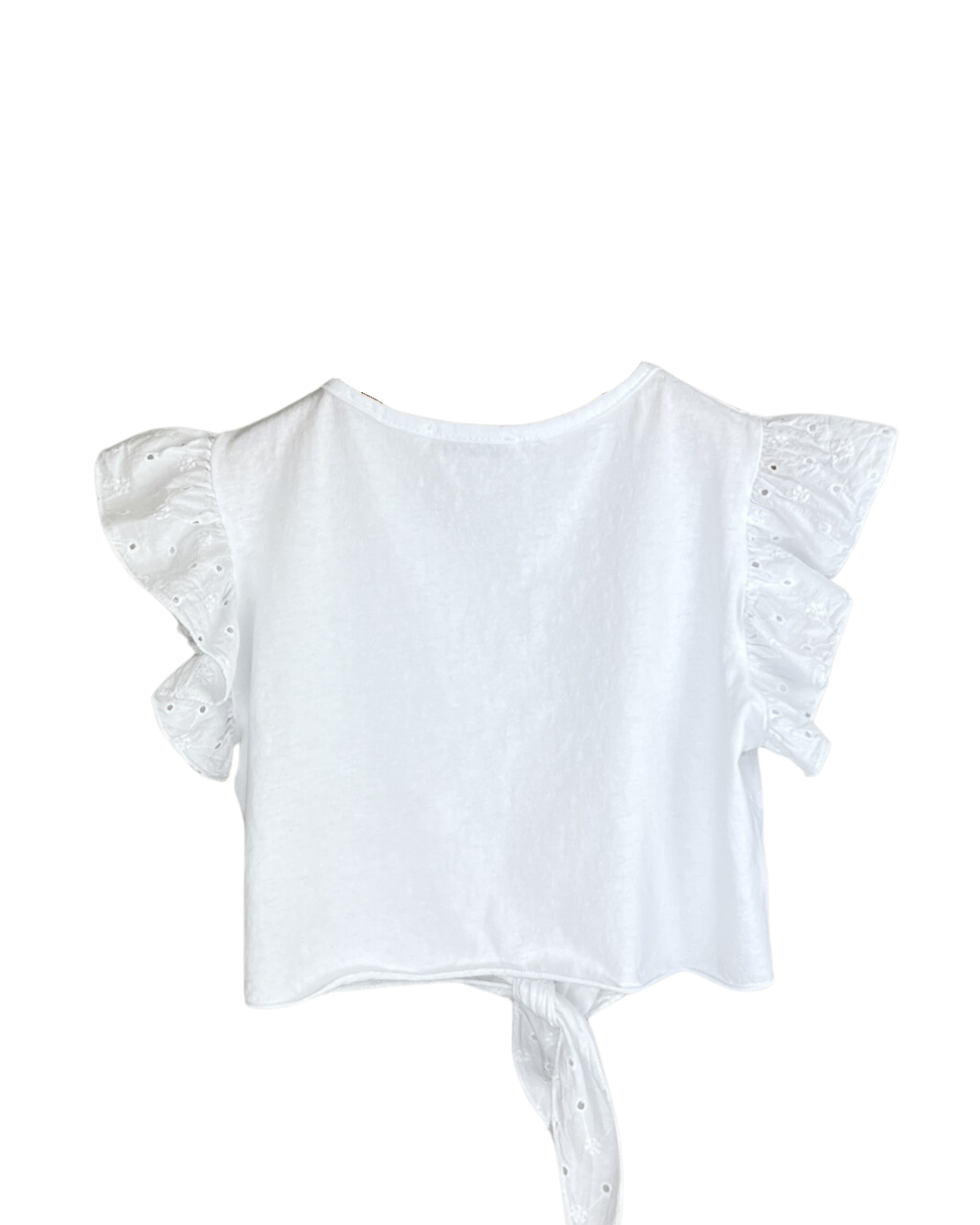 Broderie knoop top wit - Zomerse style backview