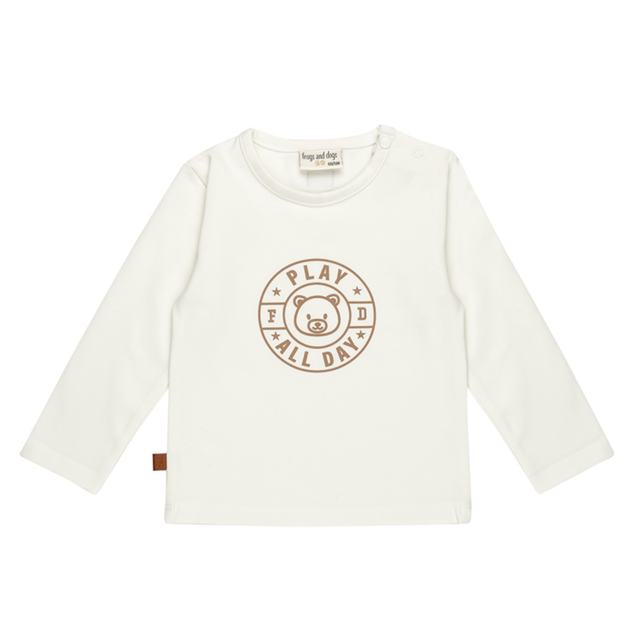 Speel de hele dag kinderen shirt embleem | Wit alyssum