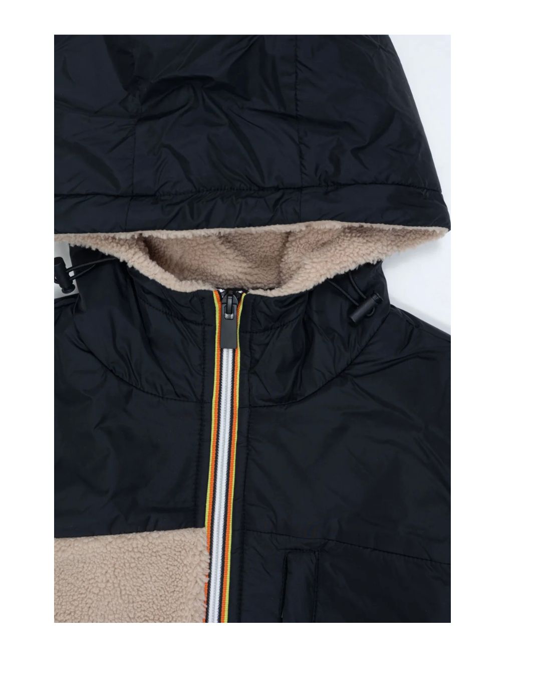 Stoere winterjas teddy & glad – beige/zwart – kinderen hood