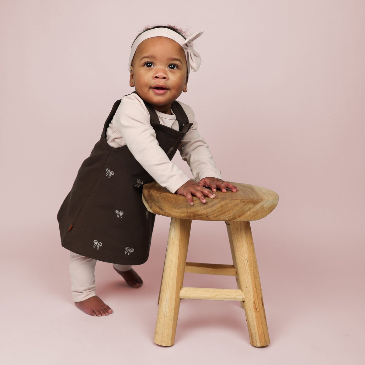 Ballerina Baby Dress Bow | Zegel bruin