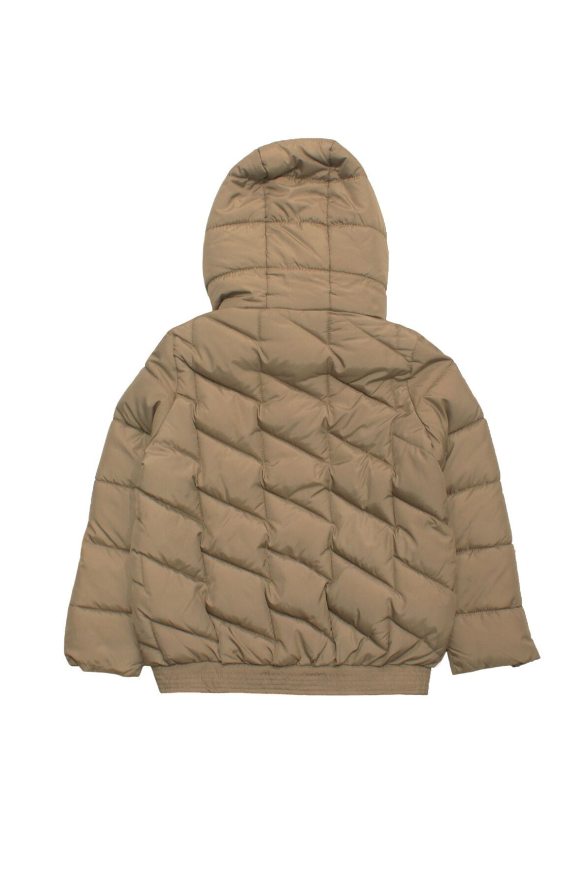 Korte pufferjas voor meisjes in Taupe, ideaal voor herfst en winter. Lichtgewicht, warm en stijlvol. Gemaakt van 100% polyester en makkelijk te combineren met elke look. back