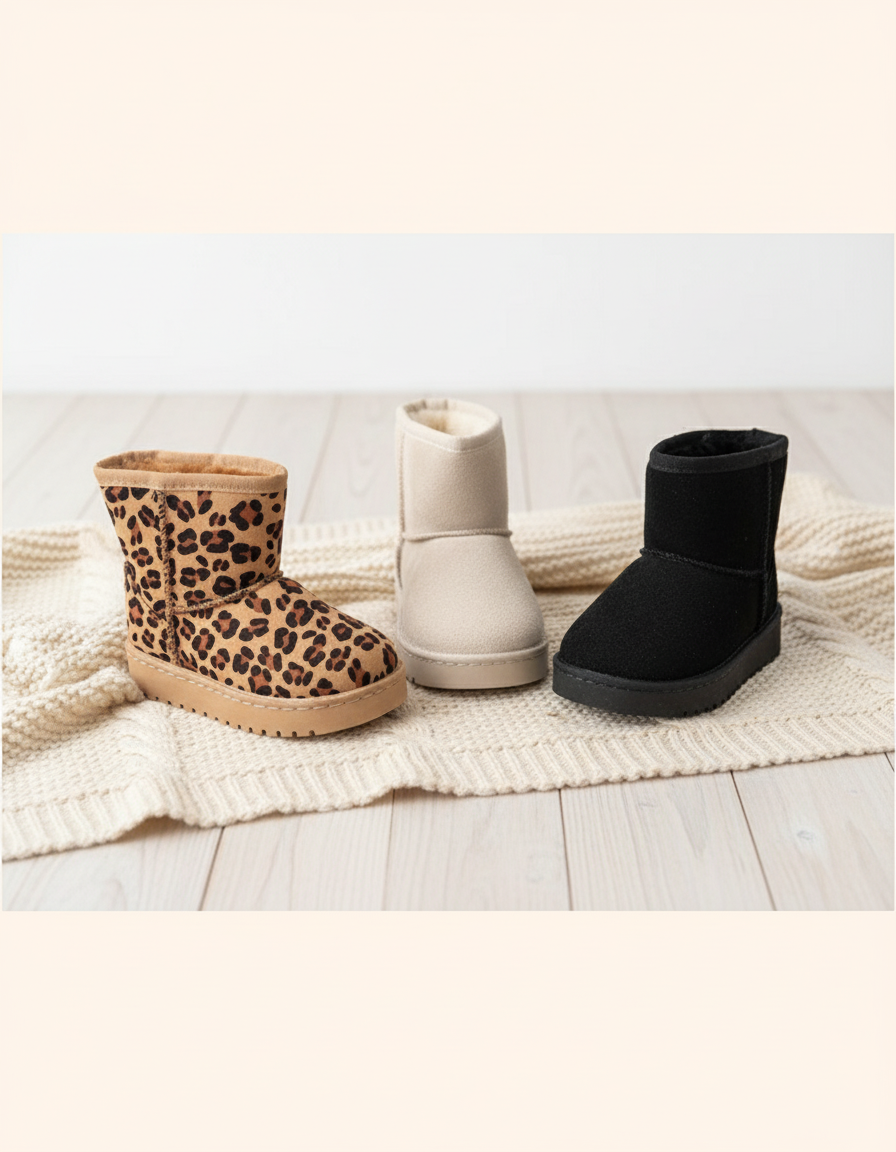 Clean toddler boots photo with minimal background