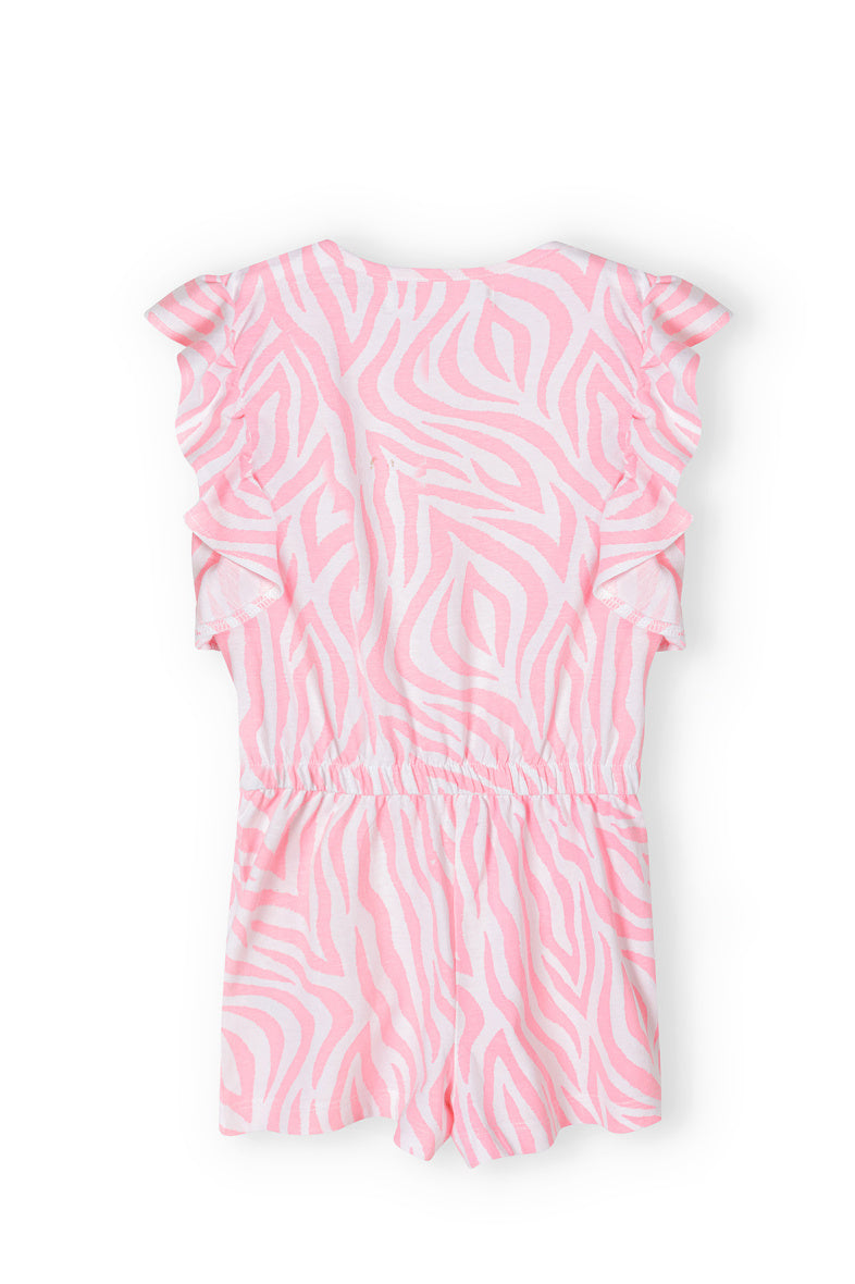 Jumpsuit Jursey Roze - Comfortabele Katoenen Jumpsuit voor Meisjes back view