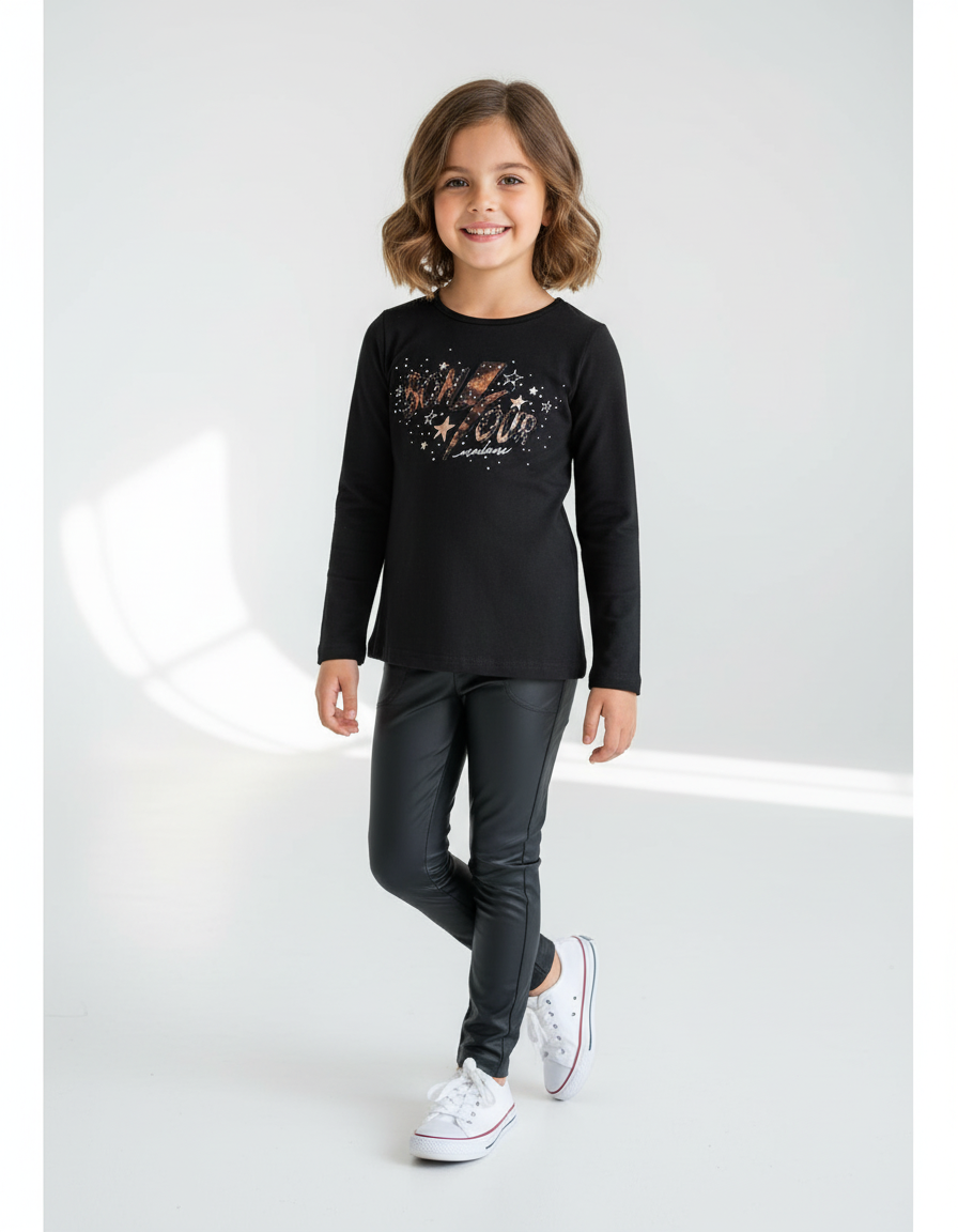 Zwarte leather look legging