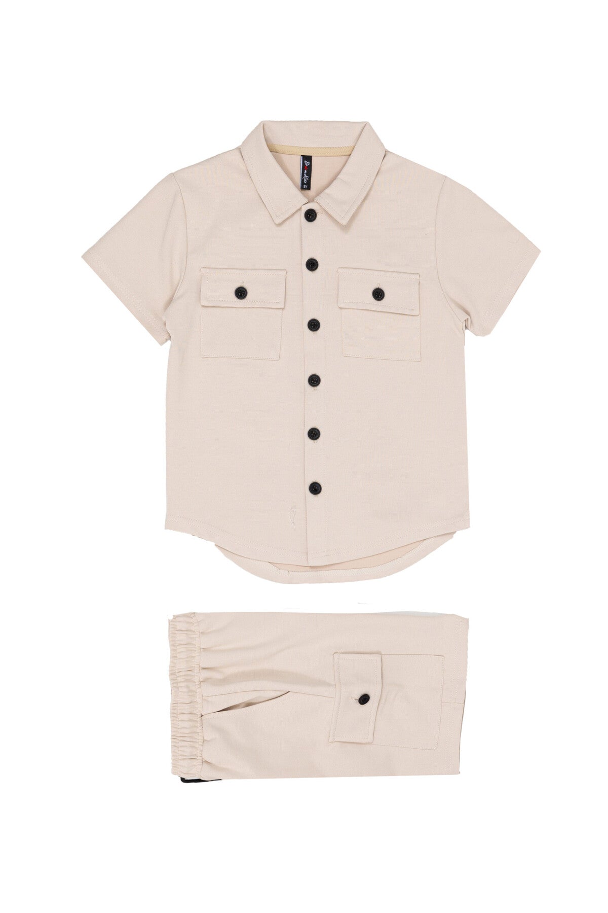 Button Set 2-delig beige - Trendy Kindermode voor Jongens set beige