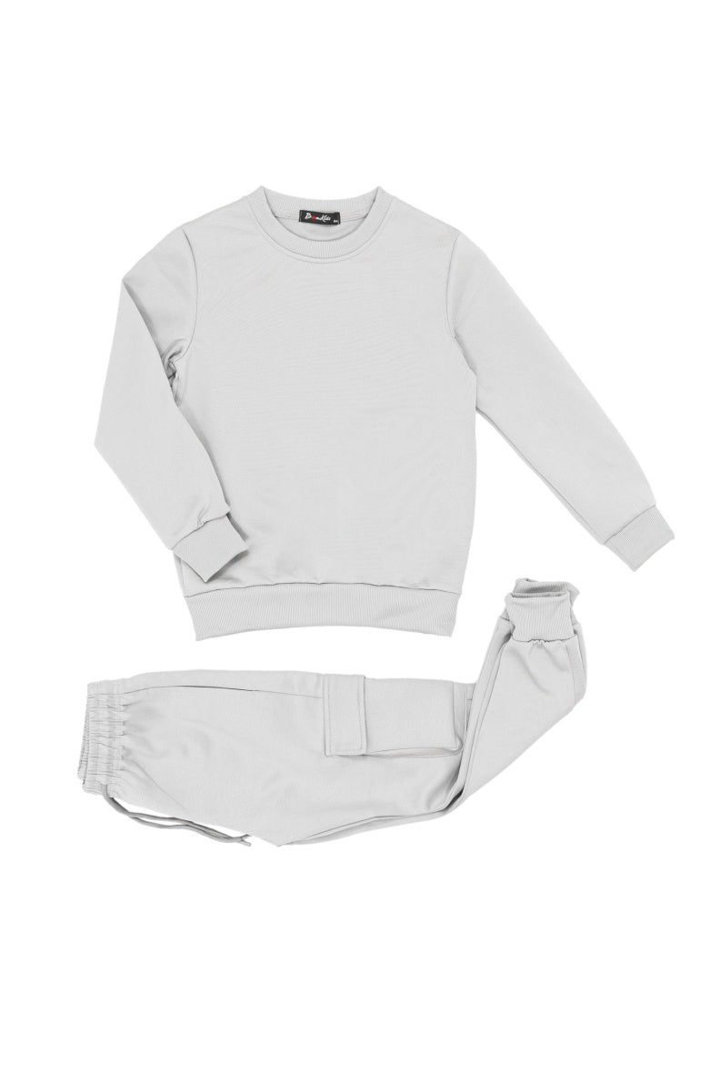 Jongens joggingpak grijs – sweatshirt & cargobroek set