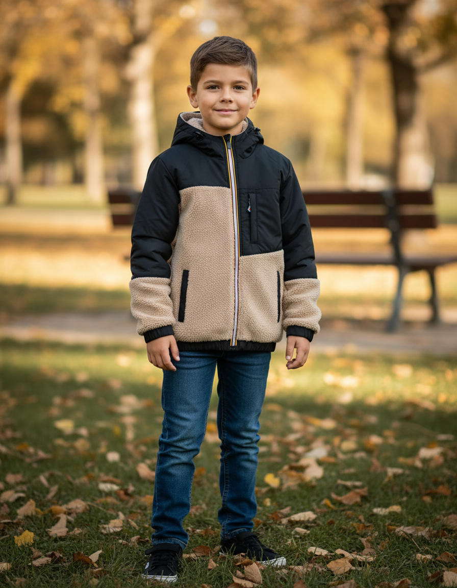 beige zwart teddy jasje jacket