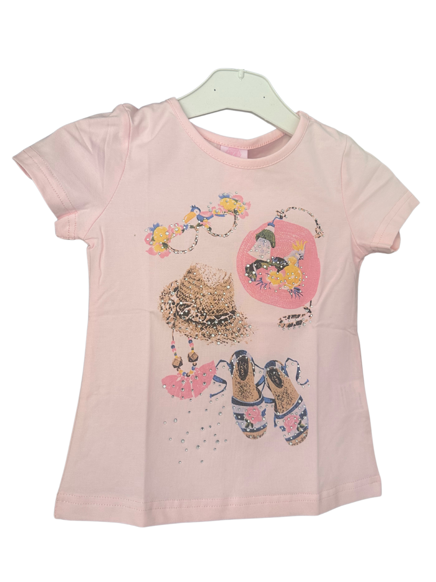Ibiza T-Shirt roze - Supergaaf T-shirt met strass steentjes