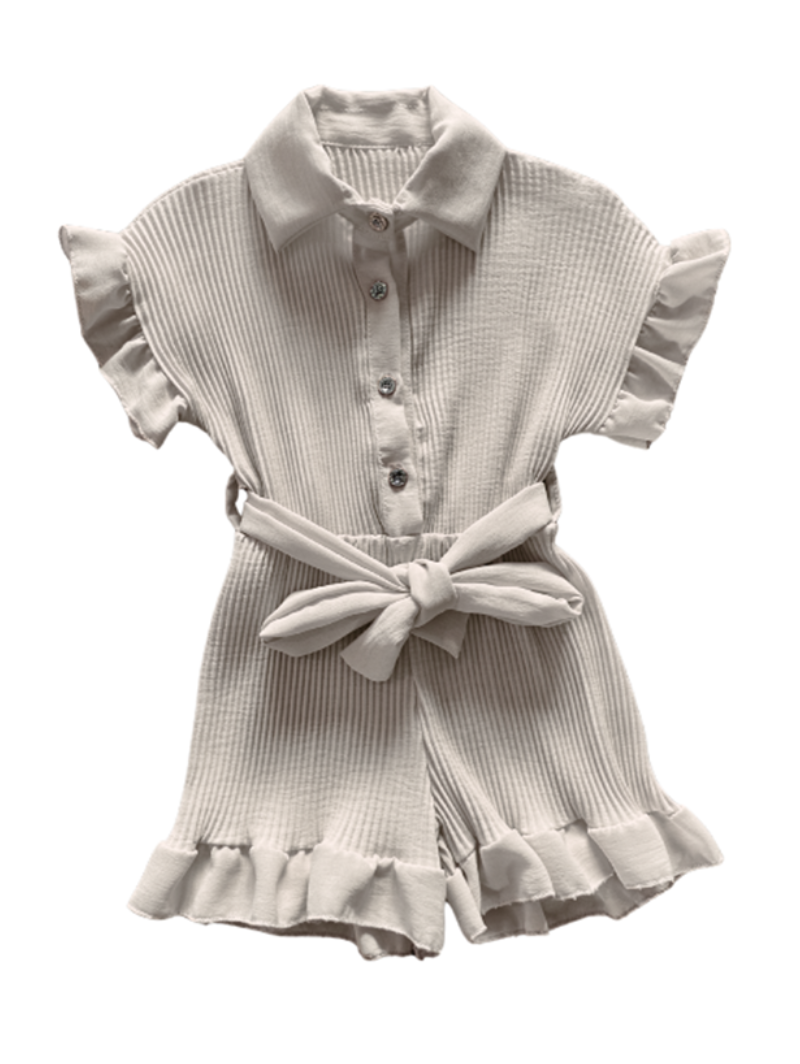 Jumpsuit Ruffles - Zomerse Jumpsuit voor Meisjes beige