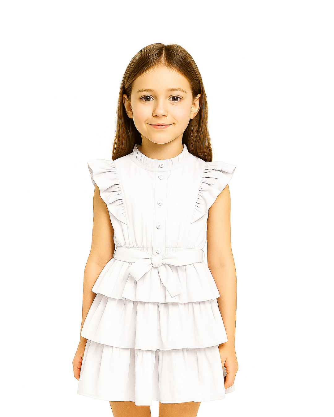 Summer Ruffles Dress Wit - Mooi Jurkje voor Meisjes
