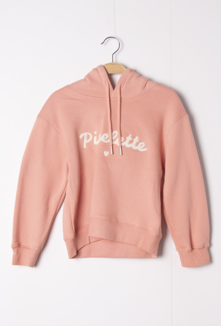 PM Mère & Fille meisjes hoodie – roze sweatshirt met tekstprint – herfst/winter – maat 8 t/m 16 jaar