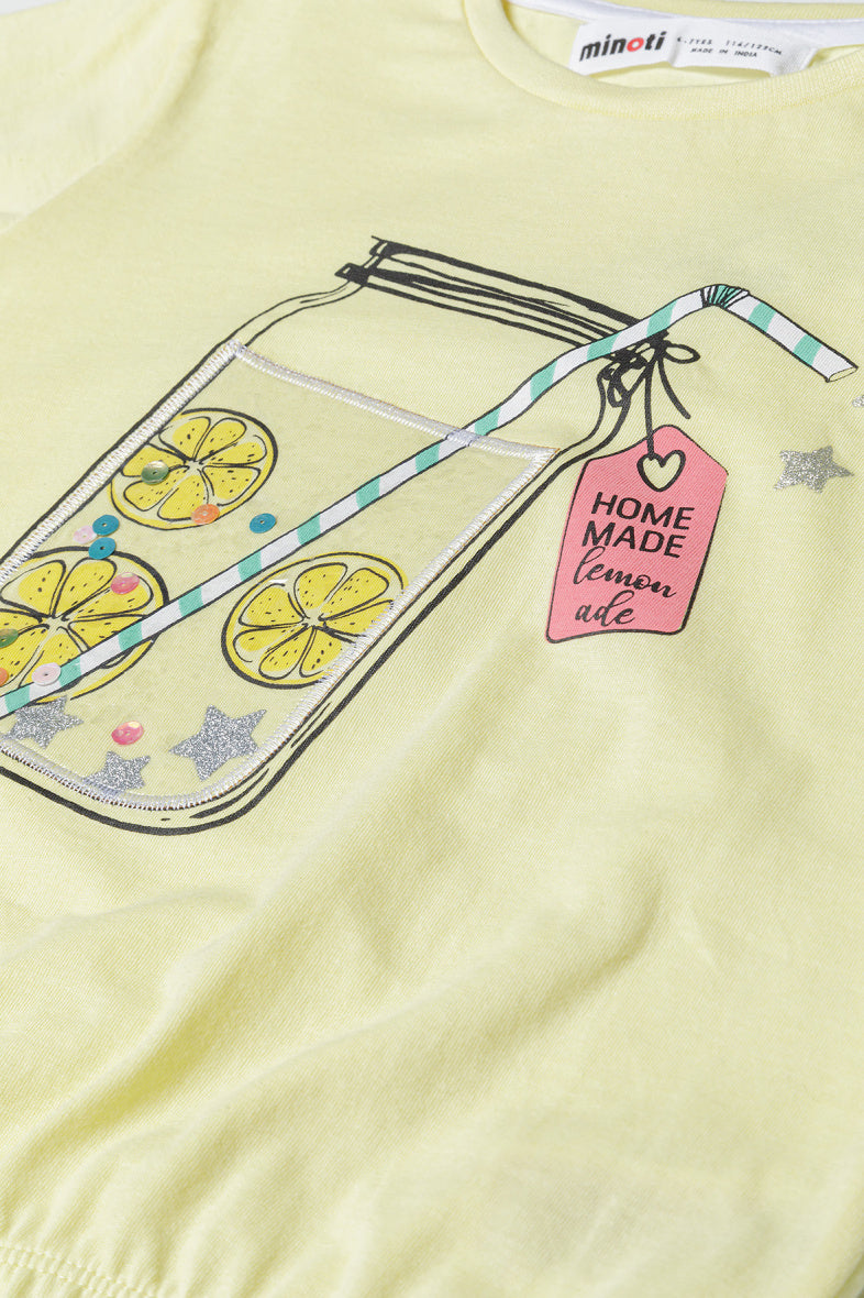 Slurb T-Shirt Geel - Leuk Geel Slurb T-Shirt voor Warme Dagen close up