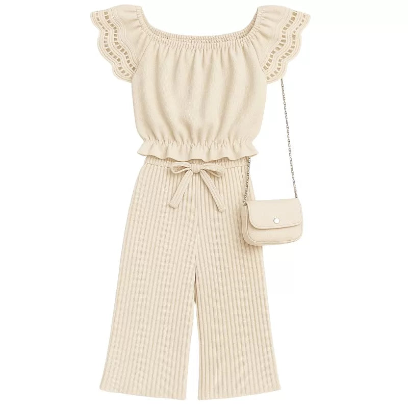 Zomerse set 3-delig Beige - Trendy kinderkleding