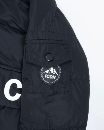 ICON Winter Coat Black and Beige