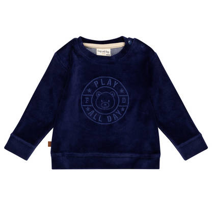 Speel de hele dag Kids Velvet Sweater | Patriot blauw