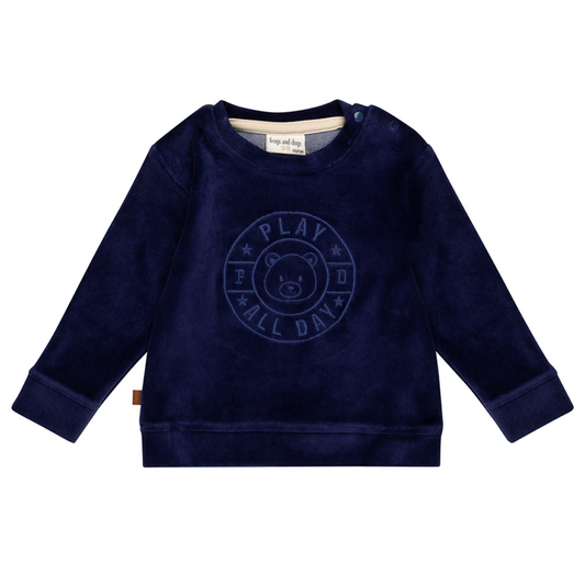 Speel de hele dag Kids Velvet Sweater | Patriot blauw