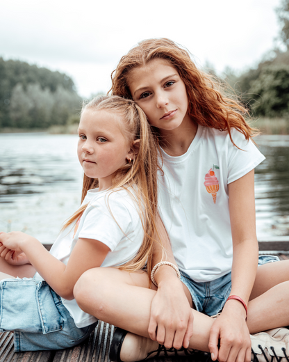 T-Shirt ijsje - Super leuk wit T-Shirt met een heerlijk ijsje erop 2 models