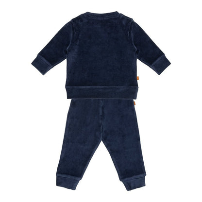 F&D Velours babypyjama | Patriottisch blauw