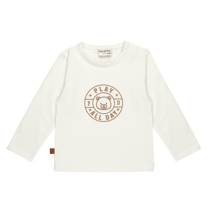 Speel de hele dag kinderen shirt embleem | Wit alyssum