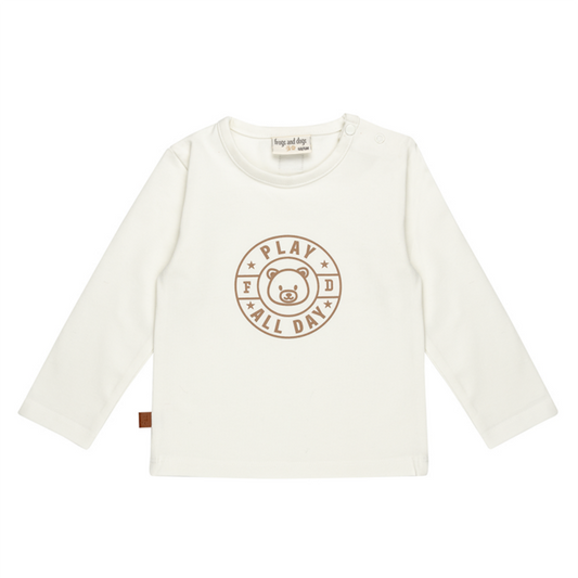 Speel de hele dag kinderen shirt embleem | Wit alyssum