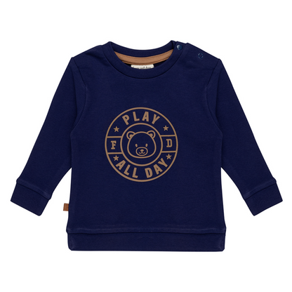 Speel de hele dag Baby Sweater Emblem | Patriot blauw