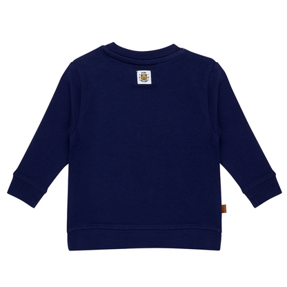 Speel de hele dag Baby Sweater Emblem | Patriot blauw