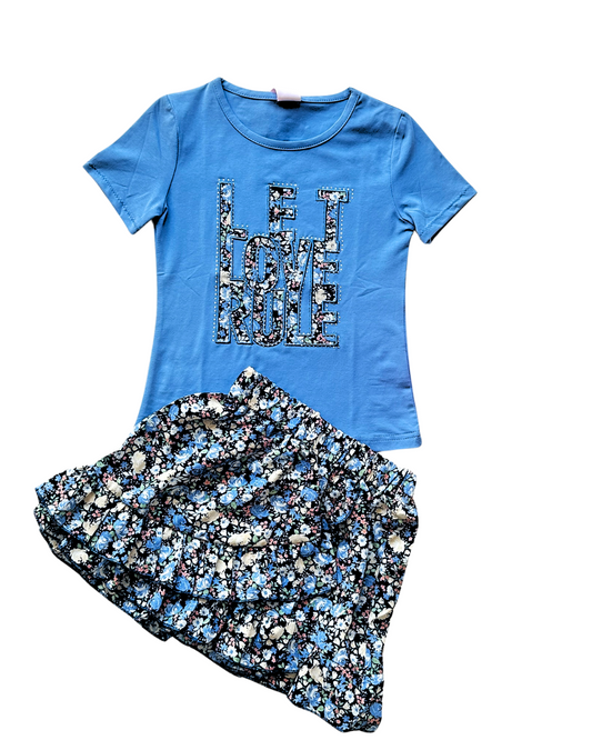 Musthave Bleu Flower Set 2delig - Trendy Meisjeskleding