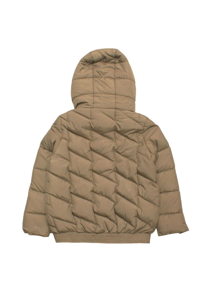 Korte pufferjas voor meisjes in Taupe, ideaal voor herfst en winter. Lichtgewicht, warm en stijlvol. Gemaakt van 100% polyester en makkelijk te combineren met elke look. back