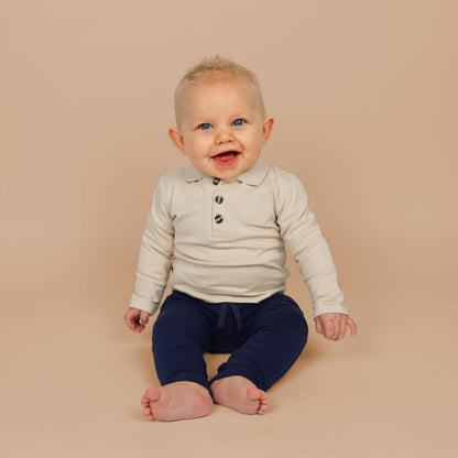 Speel de hele dag Baby Polo Shield | Rookgrijs