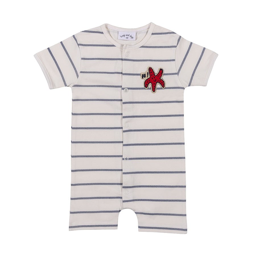 Piraat korte onesie strepen | Gebroken wit