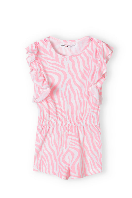 Jumpsuit Jursey Roze - Comfortabele Katoenen Jumpsuit voor Meisjes frontview