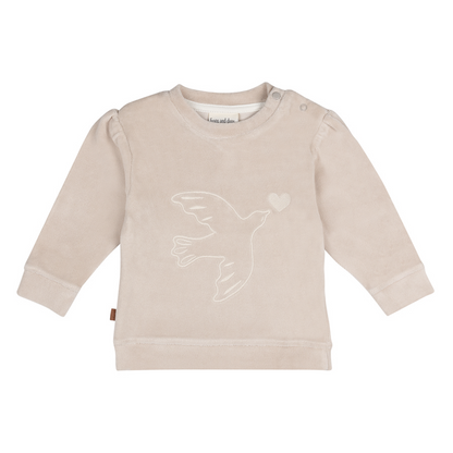 Volg je hart Baby Velvet Sweater | Zilvergrijs