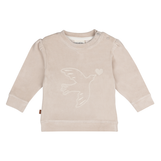 Volg je hart Baby Velvet Sweater | Zilvergrijs