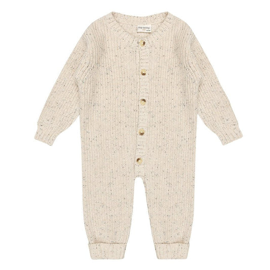 Strooi gebreide onesie | Beige
