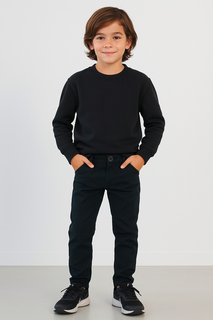 zwart chino jongens broek voorkant