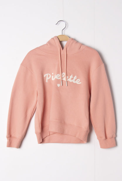PM Mère & Fille meisjes hoodie – roze sweatshirt met tekstprint – herfst/winter – maat 8 t/m 16 jaar